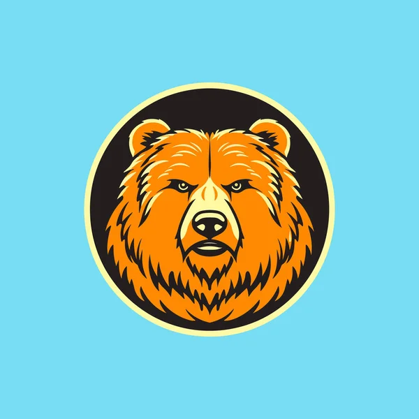 Oranžová Medvědí Hlava Vektorová Ilustrace — Stockový vektor