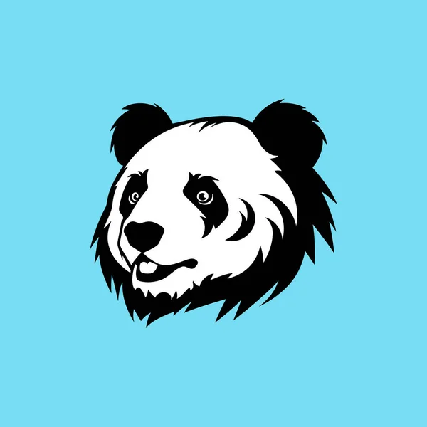 Vektor Illustration Des Panda Kopfschwarz — Stockvektor