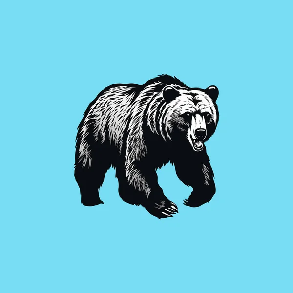 Векторный Медведь Гризли Бежит — стоковый вектор