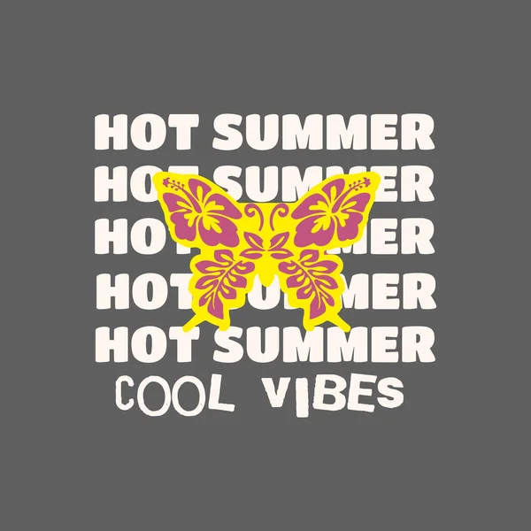Heißer Sommer Coole Stimmung Froher Sommer — Stockvektor