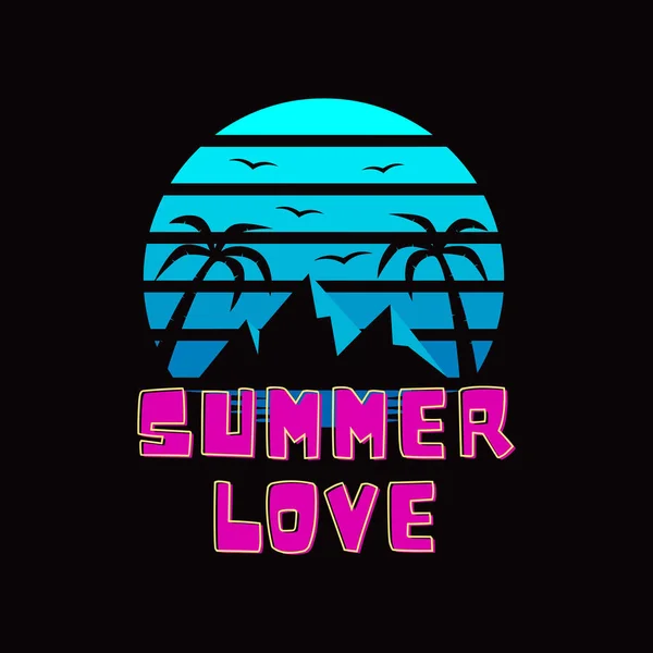 Amor Verão Feliz Verão — Vetor de Stock