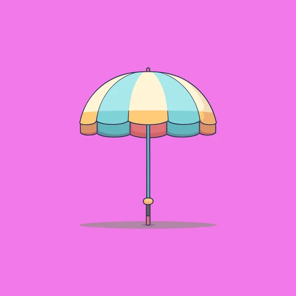 Roztomilý Deštník Kawaii Znak Vektor — Stockový vektor