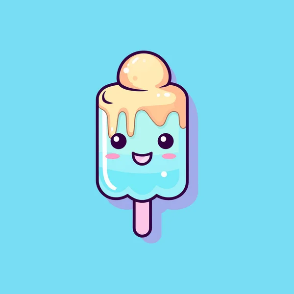 Egyszerű Aranyos Nyári Jégkrém — Stock Vector