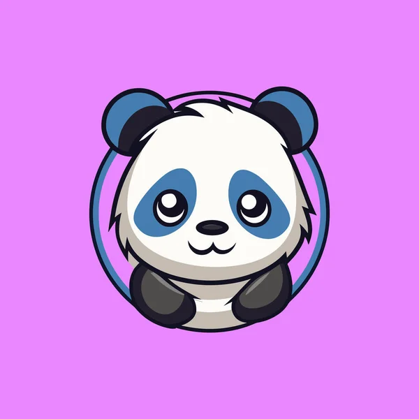 Pandabär Kawaii Niedliche Tier Ikone — Stockvektor