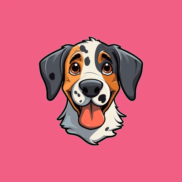 Roztomilý Přátelský Stádní Pes Usmívá Jazykem Ven — Stockový vektor