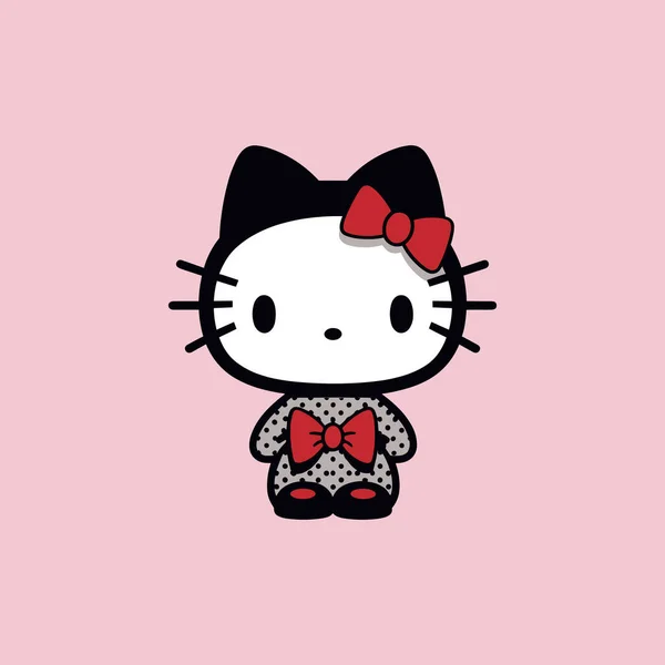 Hello Kitty Karaktär Kimono Vektor Illustration — Stock vektor