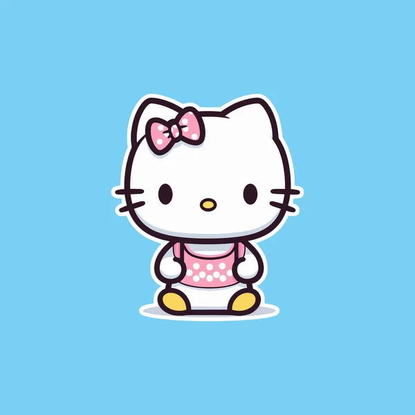Hello Kitty Est Personnage Dessin Animé Produit Par Société Japonaise — Image vectorielle