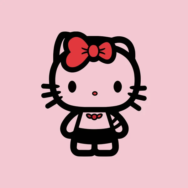 Hello Kitty Line Art — стоковый вектор
