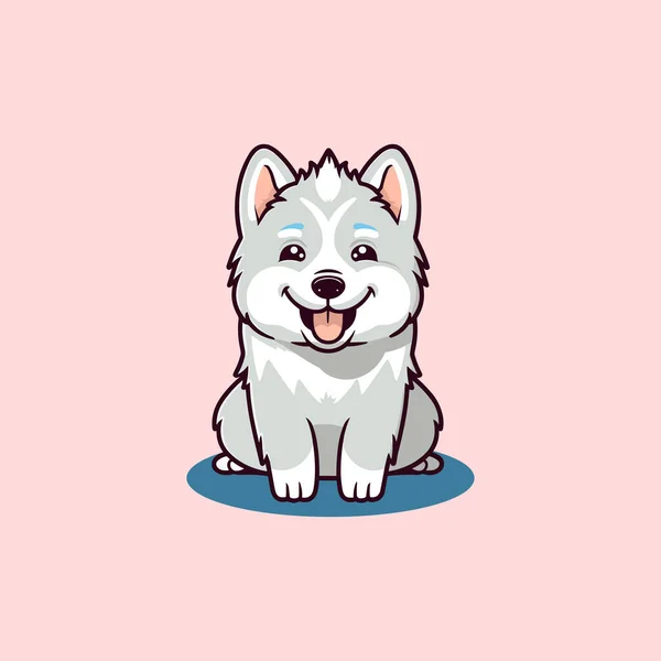 Husky Cão Siberiano Ilustração Estoque Vetor — Vetor de Stock
