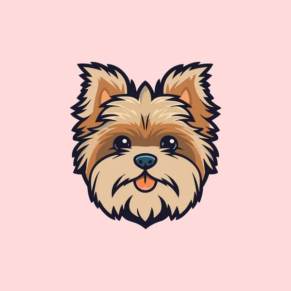 Ilustração Cabeça Cão Yorkshire Terrier —  Vetores de Stock