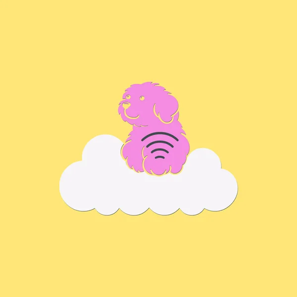 Roze Hond Wolken Vector Illustratie — Stockvector