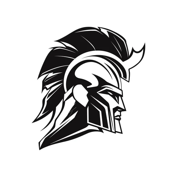 Дизайн Логотипа Спартанского Гладиаторского Силуэтов — стоковый вектор