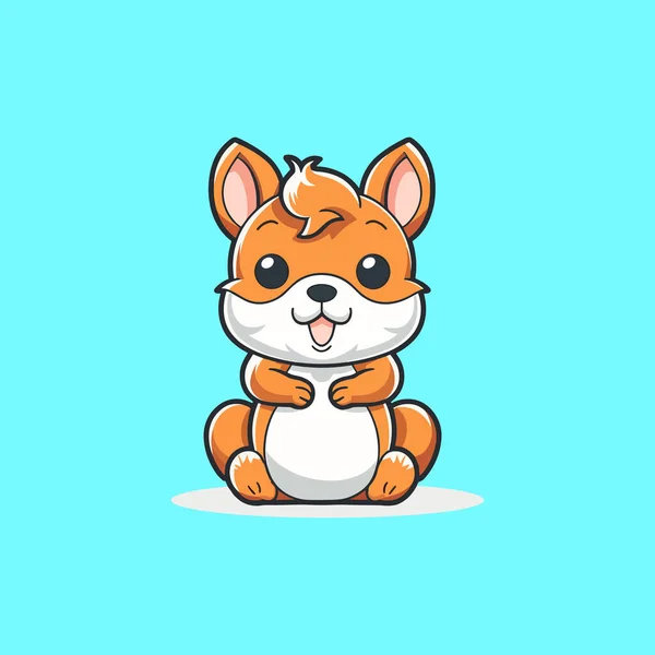 Esquilo Desenho Animado Mascote Engraçado Vetor Sorriso Felicidade — Vetor de Stock