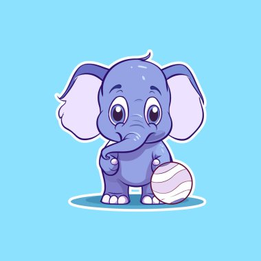 Top tutan şirin fil etiketi.