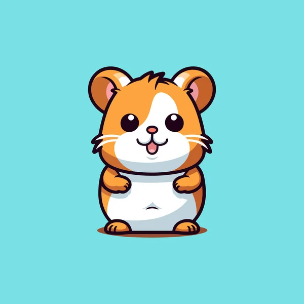 Bonito Hamster Mascote Ícone Vetor Ilustração — Vetor de Stock