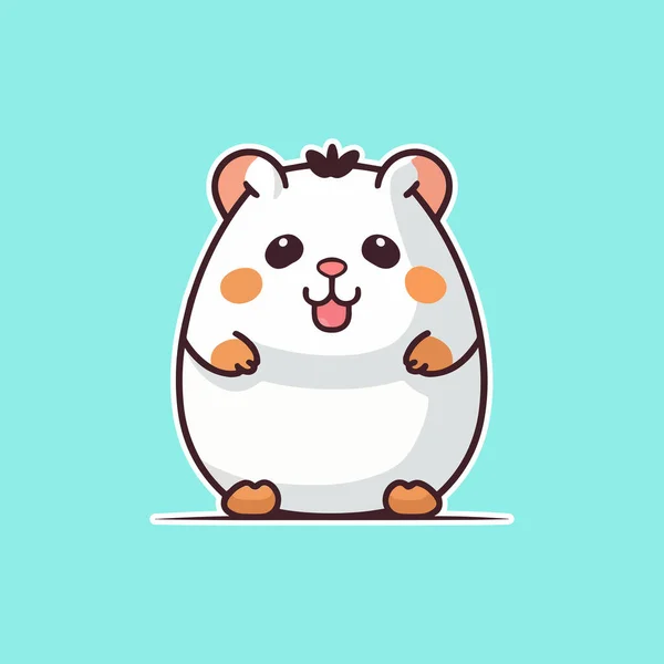 Niedliche Weiße Hamster Doodle — Stockvektor