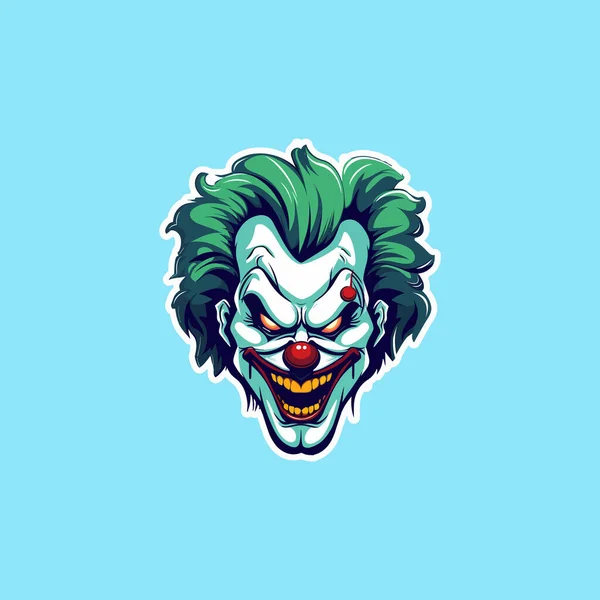 Horror Joker Gesicht Aufkleber — Stockvektor