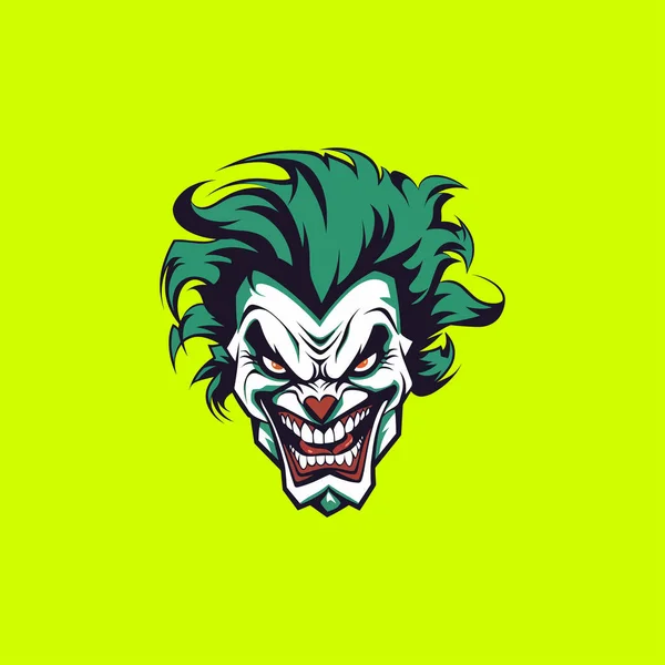 Joker Face Palhaço Irritado Ilustrações Para Mascote — Vetor de Stock
