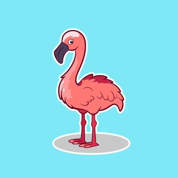 Etiqueta Rosa Dos Animais Bonitos Etiqueta Flamingo Etiqueta — Vetor de Stock
