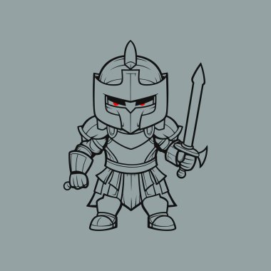 Şövalye çizgi simgesi işareti vektörü