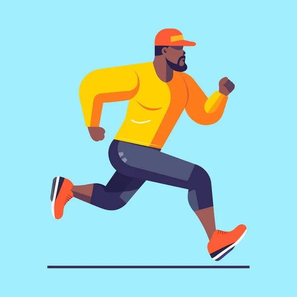 Jogging Man Ilustración Vectorial Con Running Man — Vector de stock