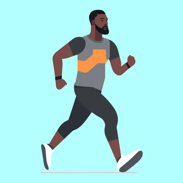 Hombre Corriendo Durante Entrenamiento Fitness Vector Ilustración — Vector de stock