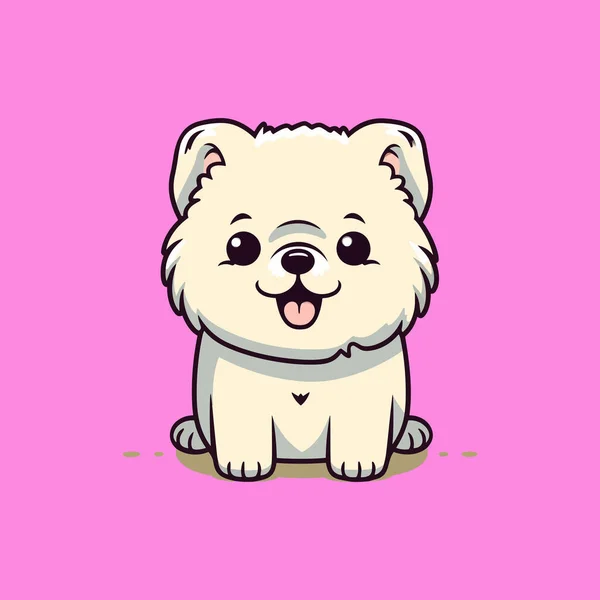 Cute Pies Ilustracja Pies Kawaii — Wektor stockowy