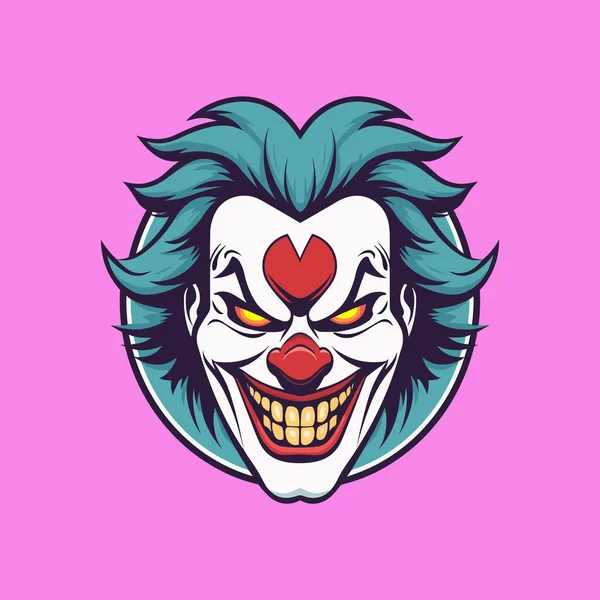 Sorriso Coringa Joker Esport Logotipo Mascote — Vetor de Stock