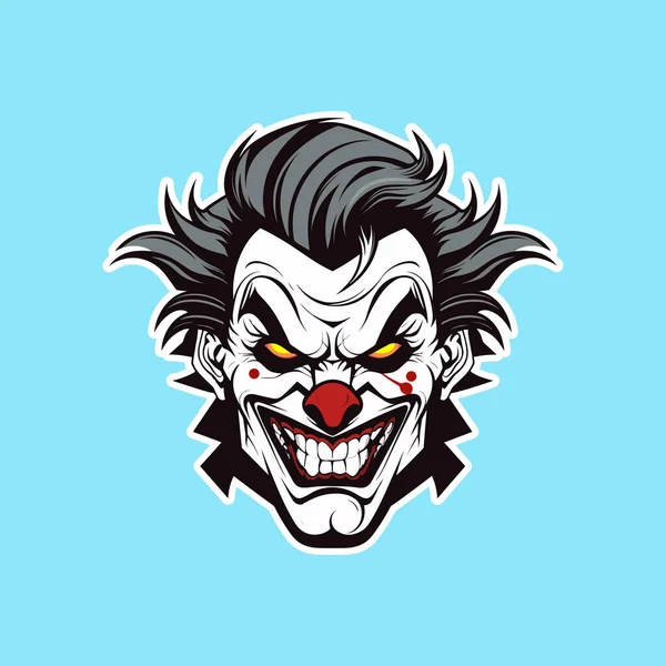 Autocollant Joker Noir Sur Fond Bleu — Image vectorielle