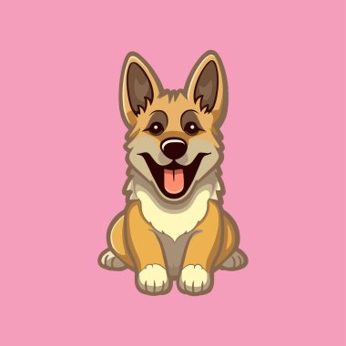 Alman çoban köpeği vektörünün karikatürü