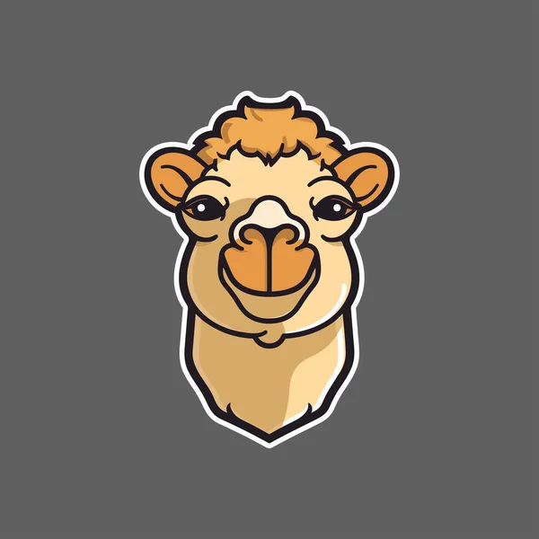 Vector Imagen Etiqueta Engomada Dibujos Animados Lindo Camello Todo Color — Vector de stock