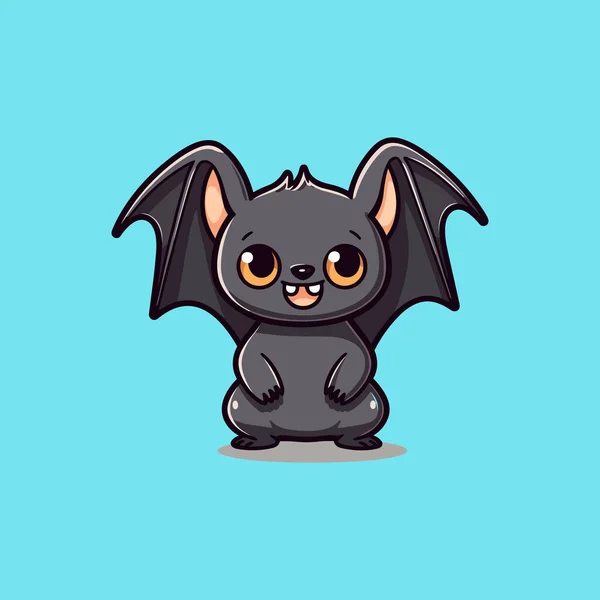 Morcego Bonito Com Asas Abertas — Vetor de Stock