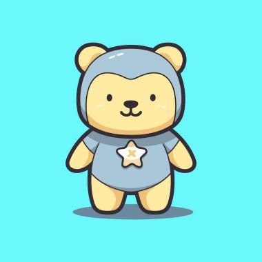 Kawaii oyuncak ayı vektör çizimi