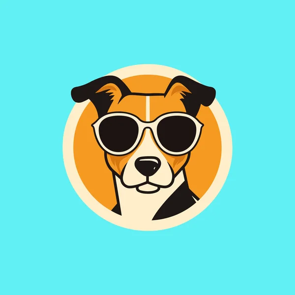 Jack Russell Terrier Usando Óculos Sol — Vetor de Stock