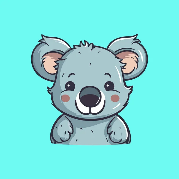 Cute Koala Twarz Kreskówki Ikona — Wektor stockowy