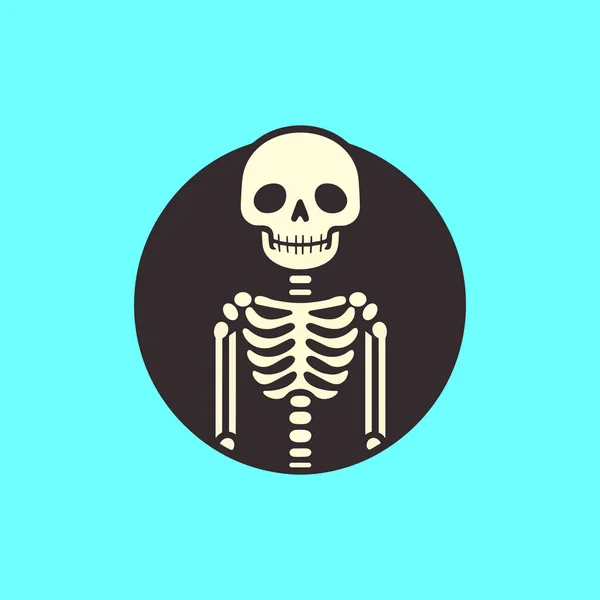 Ilustración Icono Plano Esqueleto Aislado — Archivo Imágenes Vectoriales