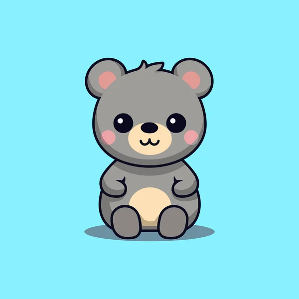 Eine Vektorillustration Eines Niedlichen Cartoon Teddybären — Stockvektor