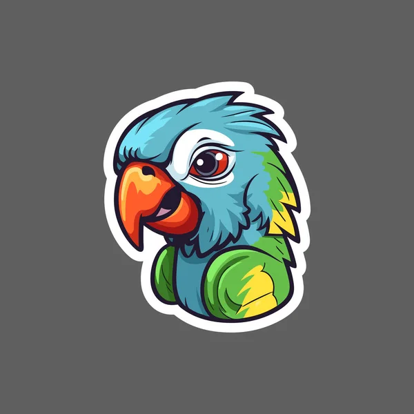 Ein Papagei Aufkleber Zeichen Vektor — Stockvektor