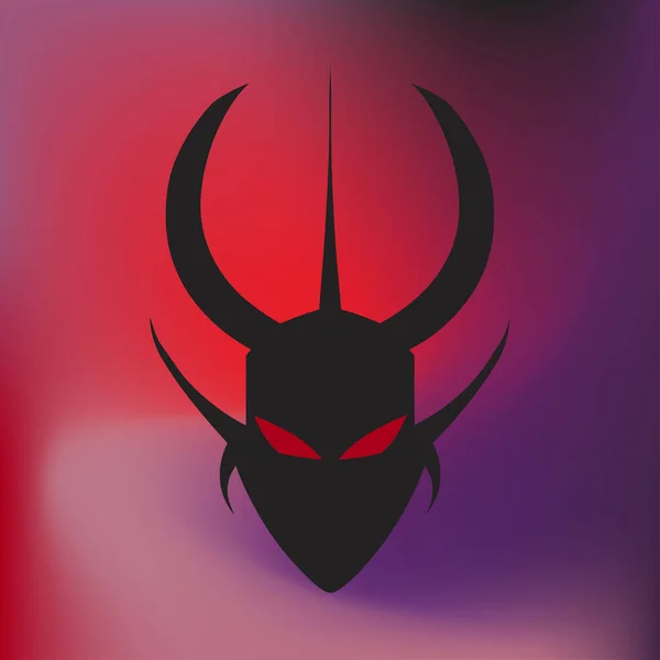 Logotipo Diabo Preto Fundo Vermelho — Vetor de Stock