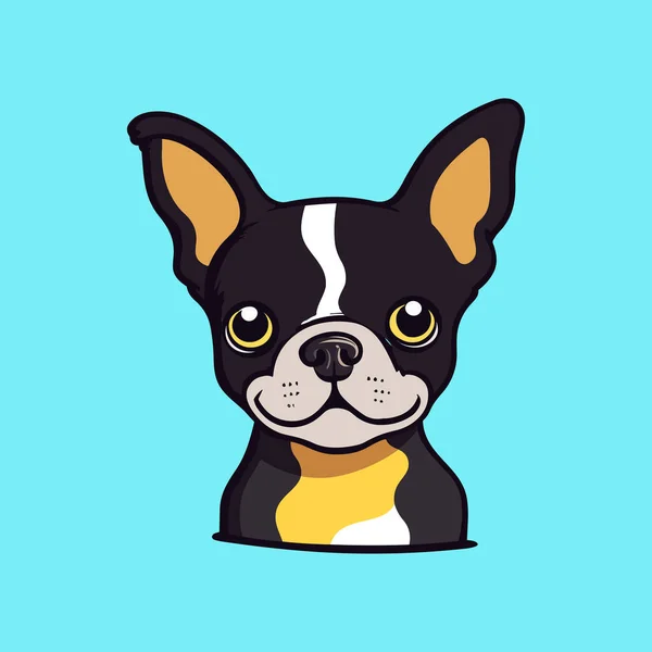Lindo Boston Terrier Mascota Vector Ilustración Diseño — Archivo Imágenes Vectoriales