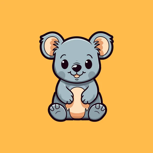 Bonito Koala Mascote Vetor Ilustração —  Vetores de Stock
