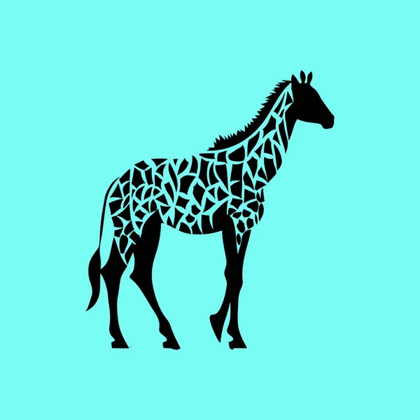 Giraffikon Giraffa Camelopardalis Jämnt Hovdjur Däggdjur — Stock vektor