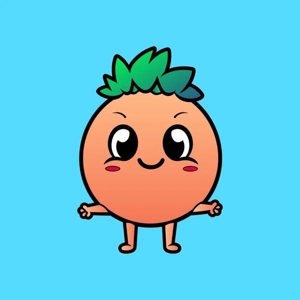 Orange Cartoon Character Tropical Fruit — Stock Vector