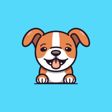 gülümseyen köpek dili vektör çizimi