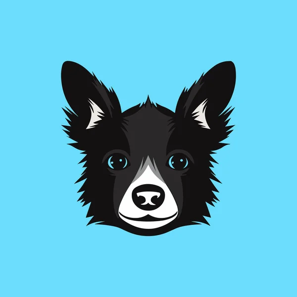 Border Collie Head Icon Vector Dog Face Simple Design — Stock Vector
