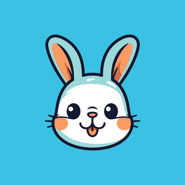 Cute Bunny Smiling Face Vector — Stock Vector