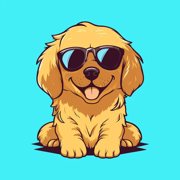 Cute Golden Retriever Perro Perro Vector Ilustración — Archivo Imágenes Vectoriales