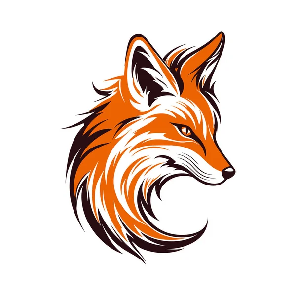 Fox Head Mascot White Background — Stock Vector
