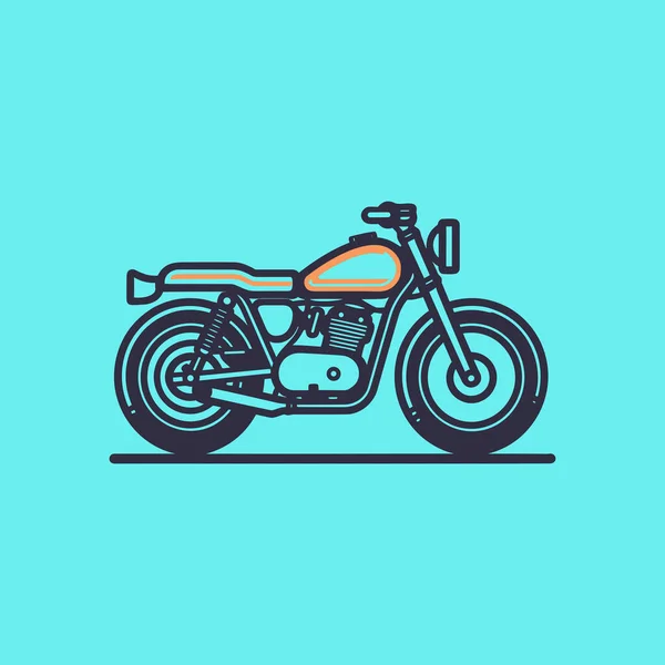 Motorrad Thin Line Symbol Fahrzeug Und Fahrrad Vektor — Stockvektor