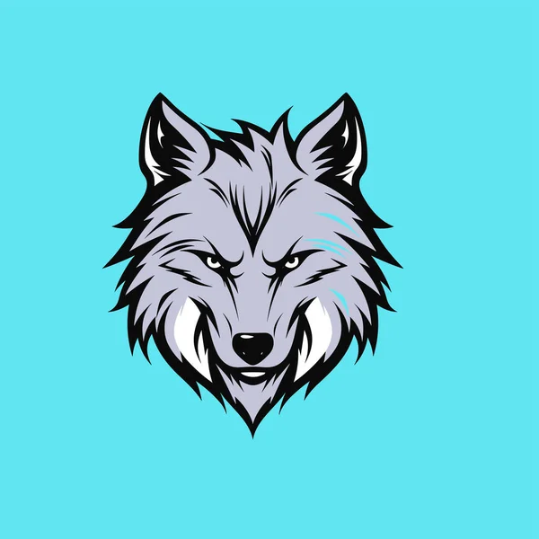 Einfaches Wolfskopf Logo Design Wolfsgesicht Vektorsymbol — Stockvektor
